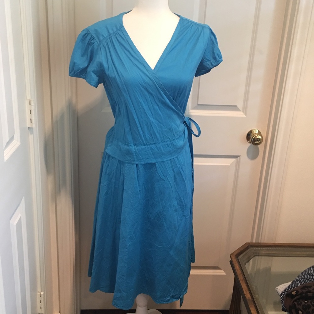 Calypso St. Barth medium blue wrap dress